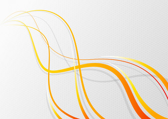 Abstract wavy background. Orange wavy lines on a mesh background. Vector illustration
