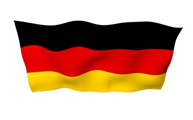 Flag of Germany. Wide format 3D illustration. State symbol of the Federal Republic of Germany. 3D rendering