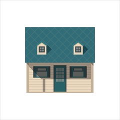 Little house. In the style of flat.