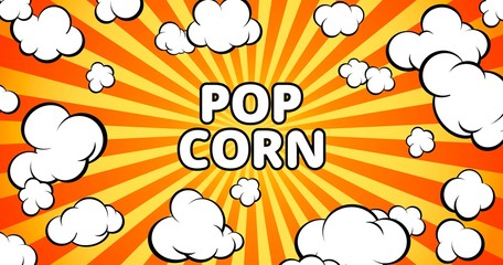 Horizontal banner. Pop Corn