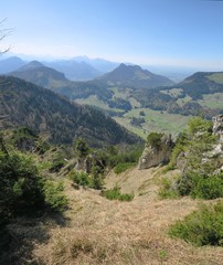 Fototapeta premium Panorama am Brandelberg Richtung Inntal