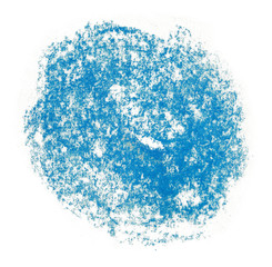 light blue texture round oil crayon stain on a white background