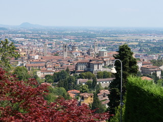 Beautiful aerial view of Bergamo Italy