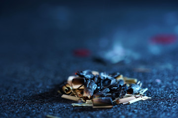 Graphic elements photographed in the studio with flash light