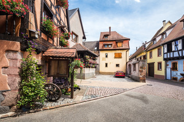 Alsacian village Bergheim near Colmar, France.