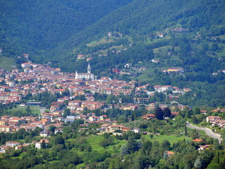 Beautiful aerial view of Bergamo Italy