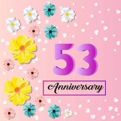 53 years anniversary celebration logo vector template design