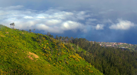 Fototapeta na wymiar Aerial view of Madeira mountains, Portugal, Europe