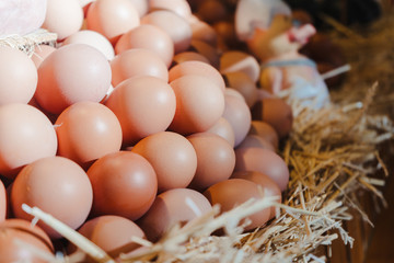 fresh eggs at the market.