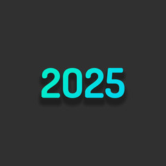2025 number icon. Happy New Year. Colorful logo concept with sof