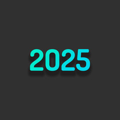 2025 number icon. Happy New Year. Colorful logo concept with sof