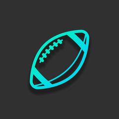 American Football logo. Simple rugby ball icon. Colorful logo co