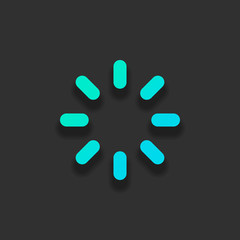 Loading or wait icon. Colorful logo concept with soft shadow on