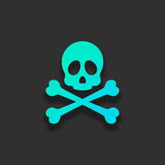 Skull and crossed bones. Simple icon. Colorful logo concept with