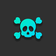 Skull and crossed bones. Simple icon. Colorful logo concept with