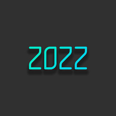 2022 number icon. Happy New Year. Colorful logo concept with sof