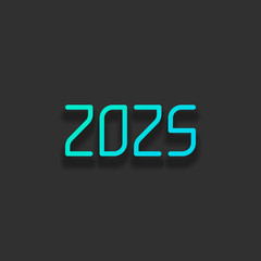 2025 number icon. Happy New Year. Colorful logo concept with sof