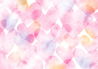 ハート　水彩　テクスチャ　背景	
