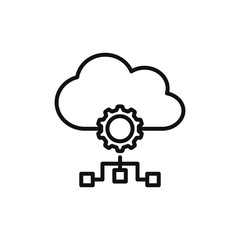 single icon of a cloud computing vector illustration