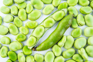 Full screen green fresh broad beans