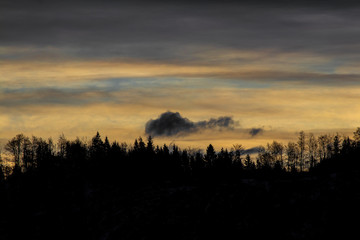Small cloud with morning sunrise, Bohinj