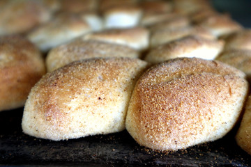 Freshly baked Filipino bread called Pan de sal or Bread of Salt