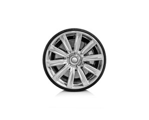 Obraz premium Car wheel isolated on a white background.