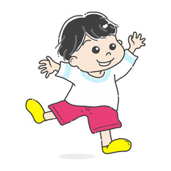 jumping little boy kid 