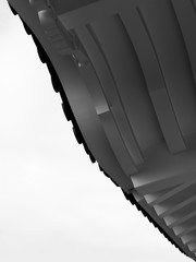 Obraz premium Abstract architecture image with curved lines. Black and white image.