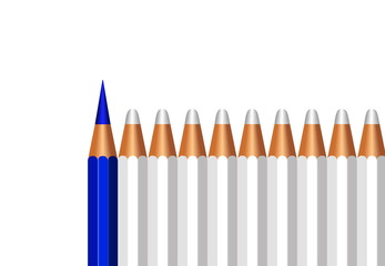 business concept leadership for the organization and company,copy space with pencil icon isolated on white background