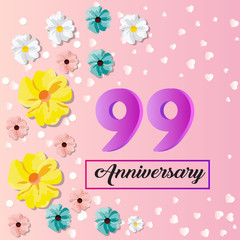 99 years anniversary celebration logo vector template design