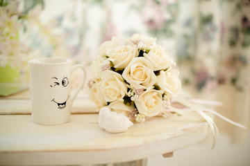 wedding, bouquet, flower, rose, white, flowers, roses, love, pink, floral, beautiful, table, decoration, bridal, bride, nature, bunch, beauty, celebration, green, romance, blossom, petal, gift, vase