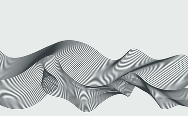Elegant abstract smooth swoosh speed gray wave modern stream background. Vector illustration