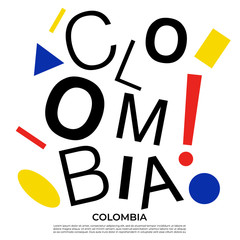 Set of country name with geometric elements : Vector Illustration