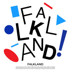 Set of country name with geometric elements : Vector Illustration