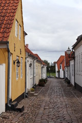 narrow street with old houses