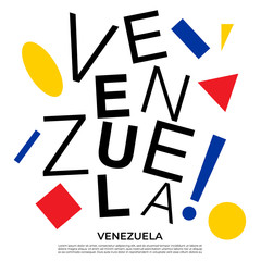 Set of country name with geometric elements : Vector Illustration