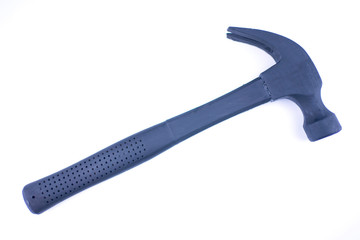 Black matt carpentry hammer, isolated on white background