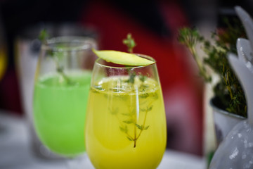 fresh home made lemonade close up view