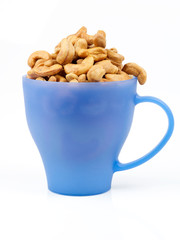 cashew nuts on white background