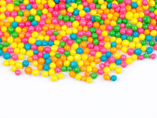 colorful confetti on white background