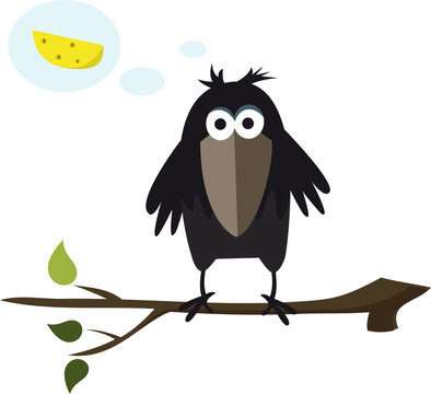 Cute crow seamless vector image