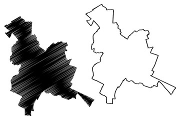 Reims City (French Republic, France) map vector illustration, scribble sketch City of Rheims map