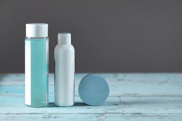 woman care products on the table