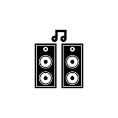 Speakers vector icon in black solid style isolated on white background