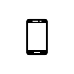 Mobile phone vector icon in black solid style isolated on white background