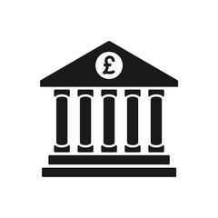 bank vector icon, bank symbol, pound sterling bank icon