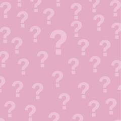 Many question marks are  pink on a  pink background.