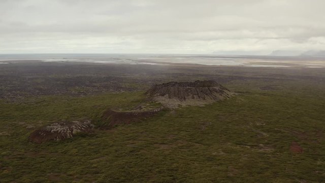 Eldborg Crater on Sn&aelig;fellsnes in West-Iceland, valley Hnappadalur, 4K video by drone