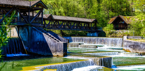 famous flood barrier in wolfratshausen